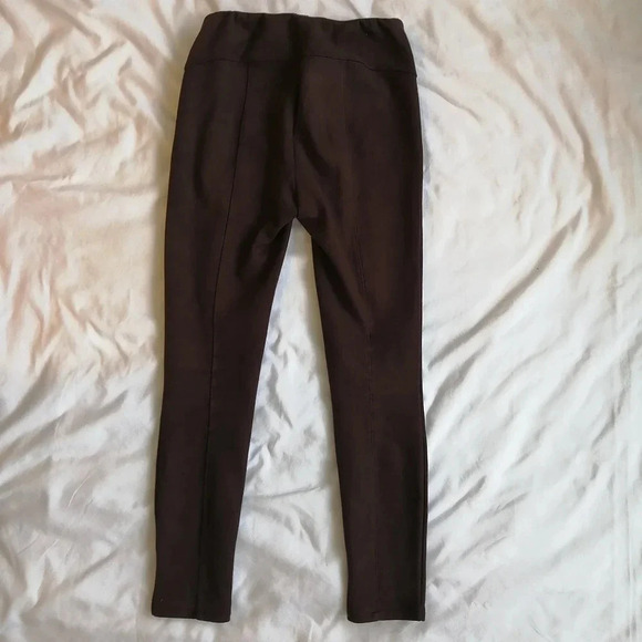 by Anthropologie Faux Suede Brown Legging Pants with Zipper Ankles 25 - Picture 3 of 15
